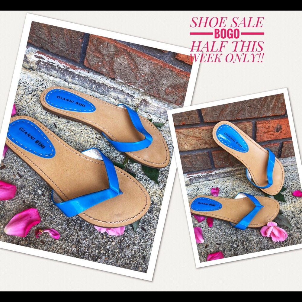 GIANNI BINI CABO FLIP FLIPS SIZE 6 1/2 Blue slides - Picture 1 of 5